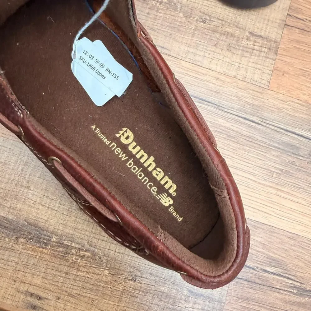Dunham New Balance Captain Boat Shoes Mens 10 2E Brown Leather